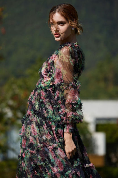 Robe en Maille Florale Aurora