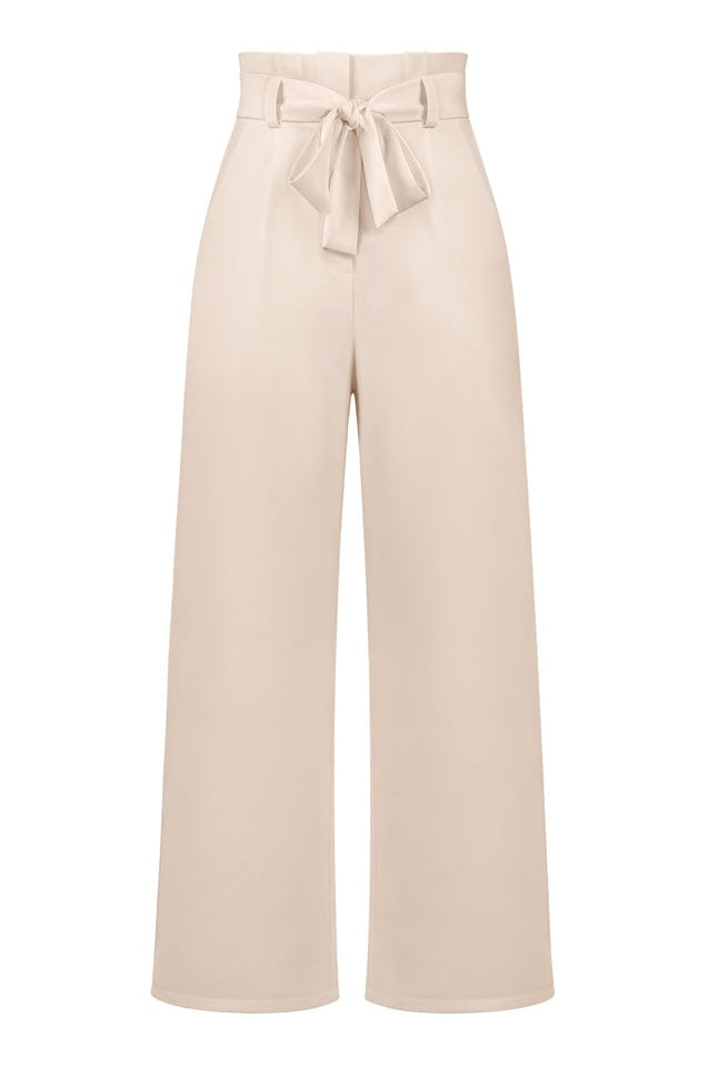 Pantalon Évasé à Ceinture Coordonné