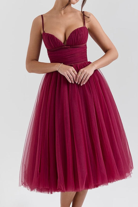 Robe Midi en Tulle Countess Cabernet - Révier Paris