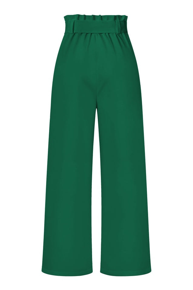 Pantalon Évasé à Ceinture Coordonné