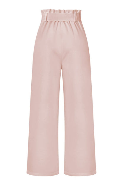 Pantalon Évasé à Ceinture Coordonné