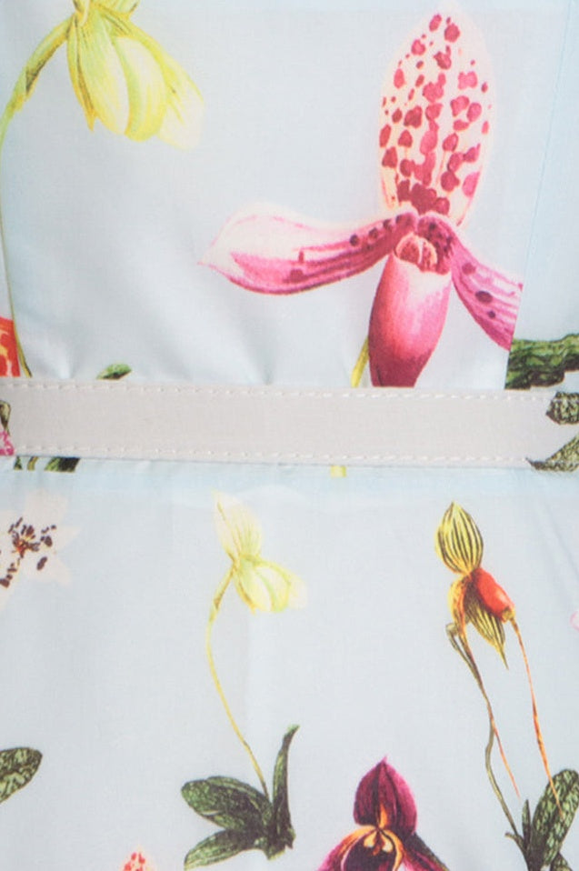 Robe Midi à Dos Nu Orchidée Ceinturée