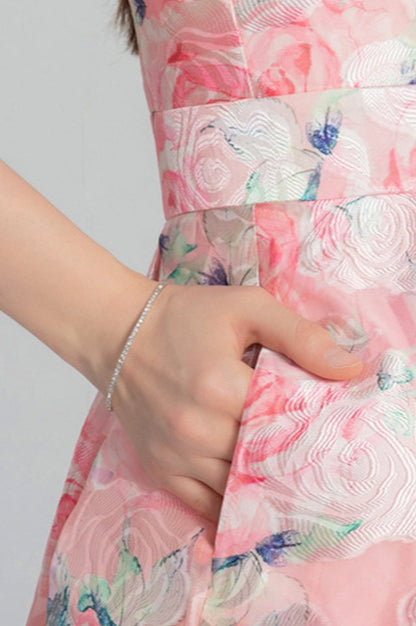 Robe Midi à Manches Bouffantes