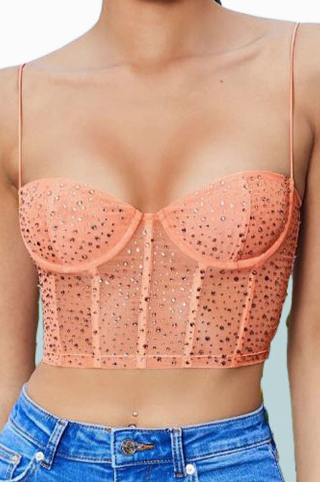 Top court bustier brodé Évasé rêve tropical - Révier Paris