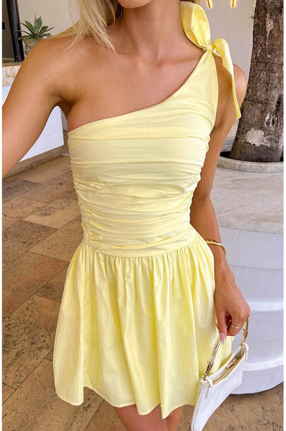 Robe Mini Jaune Luther Évasée