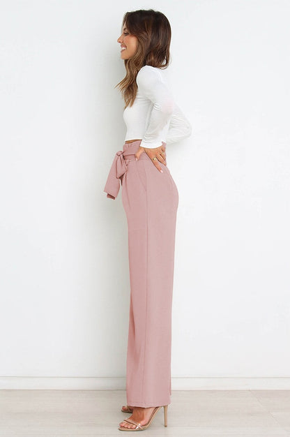 Pantalon Évasé à Ceinture Coordonné