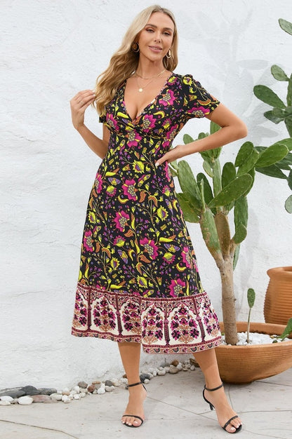 Robe Maxi Boho Imprimée Floral Kamoni