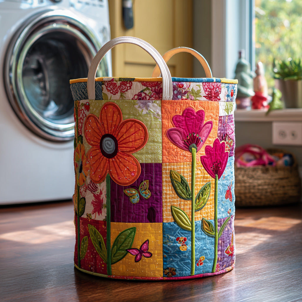 Panier à linge matelassé artisanal – Style bohème