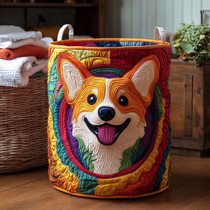 Panier à linge matelassé artisanal – Corgi