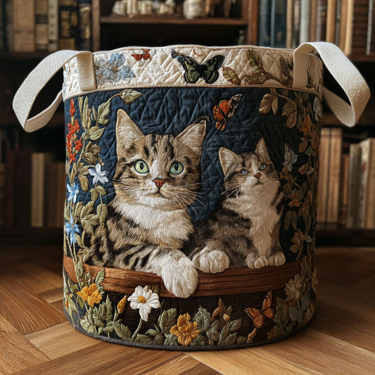 Panier à linge matelassé artisanal – Motifs décoratifs