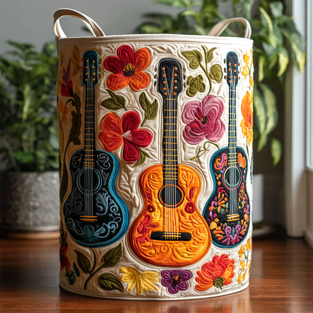 Panier à linge matelassé artisanal – Motif tressé