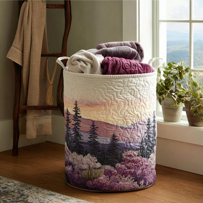 Panier à linge matelassé artisanal – Glycine