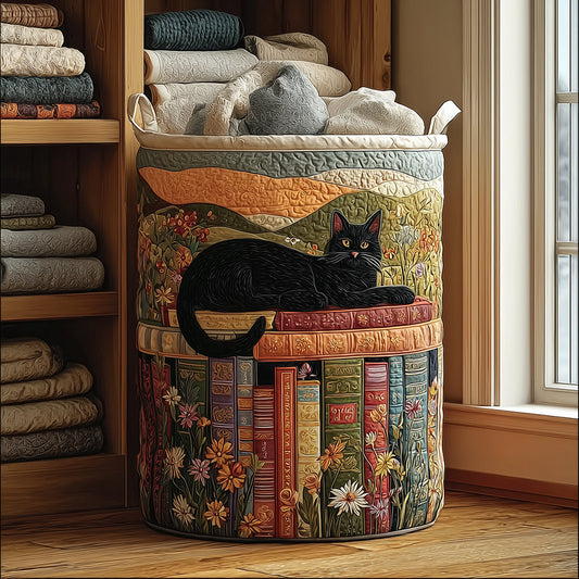 Panier à linge matelassé artisanal – Chats