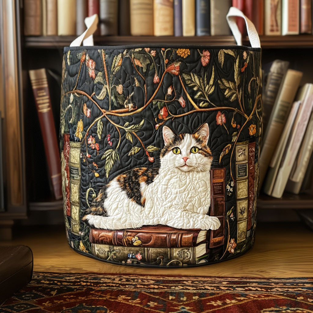 Panier à linge matelassé artisanal – Chats