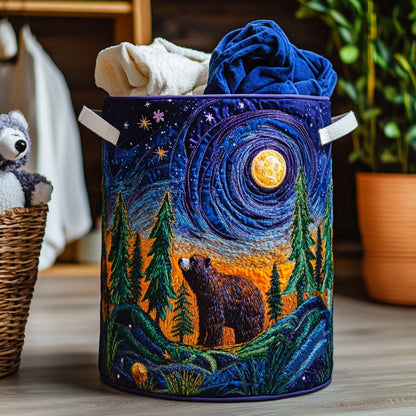 Panier à linge matelassé artisanal – Ours