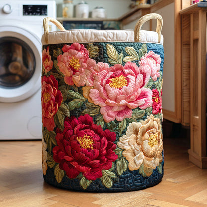 Panier à linge matelassé artisanal – Feuilles d'automne