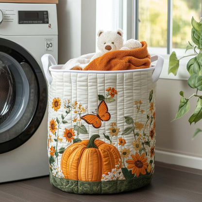 Panier à linge matelassé artisanal – Feuilles d'automne