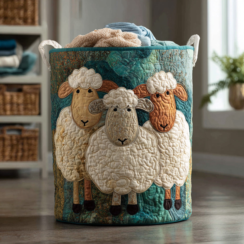 Panier à linge matelassé artisanal – Animal tout doux