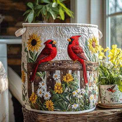 Panier à linge matelassé artisanal – Cardinal rouge