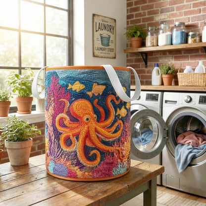 Panier à linge matelassé artisanal – Poulpe