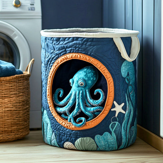 Panier à linge matelassé artisanal – Poulpe