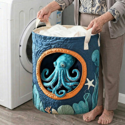 Panier à linge matelassé artisanal – Poulpe
