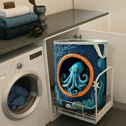 Panier à linge matelassé artisanal – Poulpe