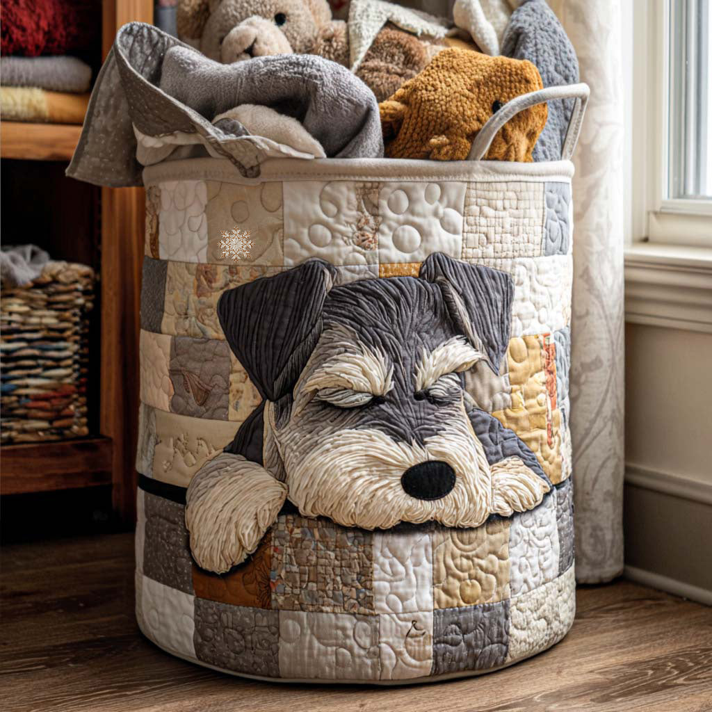 Panier à linge matelassé artisanal – Schnauzer