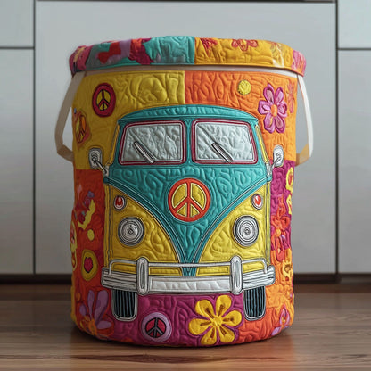 Panier à linge matelassé artisanal – Style hippie coloré