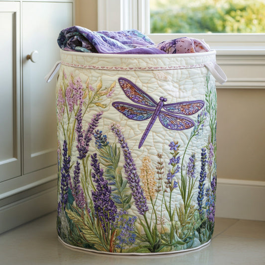 Panier à linge matelassé artisanal – Libellules