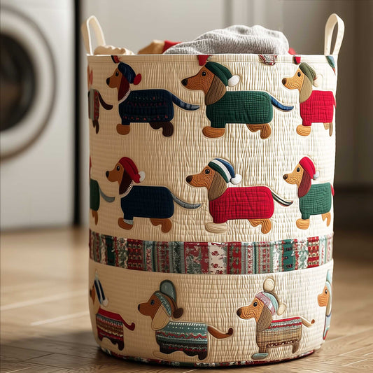 Panier à linge matelassé artisanal – Teckel