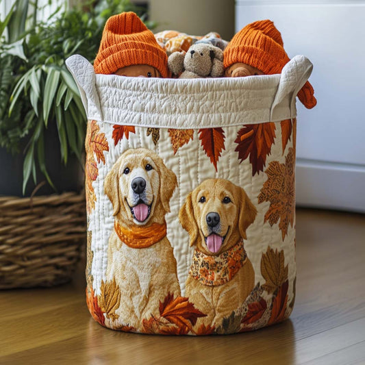 Panier à linge matelassé artisanal – Motif floral