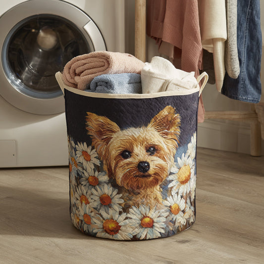 Panier à linge matelassé artisanal – Yorkshire et fleurs